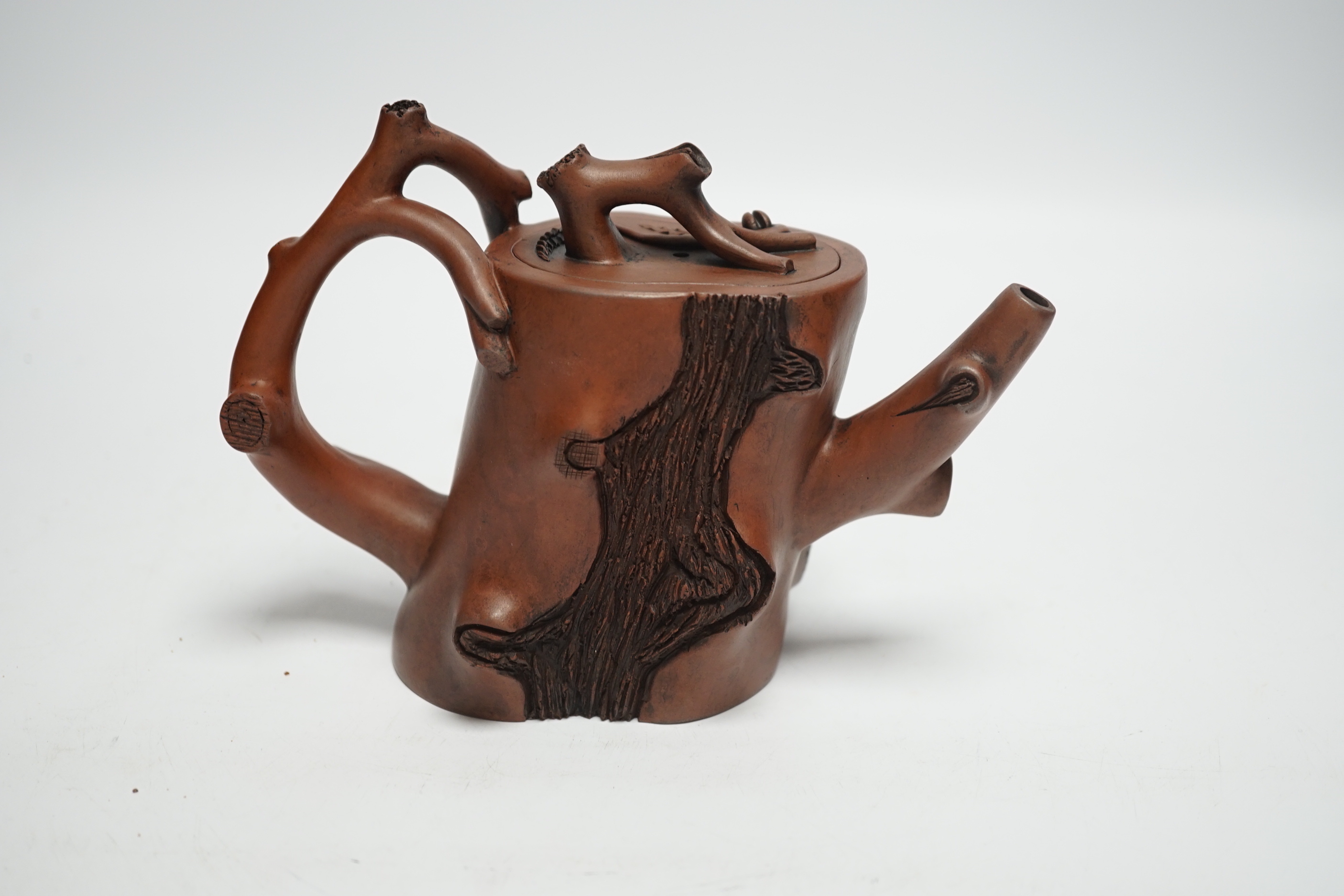 A Chinese Yixing ‘tree branch’ teapot, 13cm